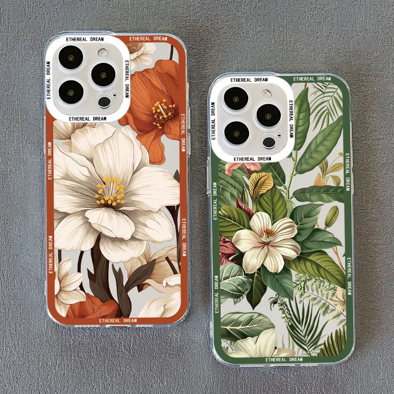 Vintage elegante rosa Pfingstrose Blume klare Handy hülle für iPhone 13 Pro Max 15 11 12 14 Pro Max 15 14 7 8 plus x xr xs Rückseite – Detail 14