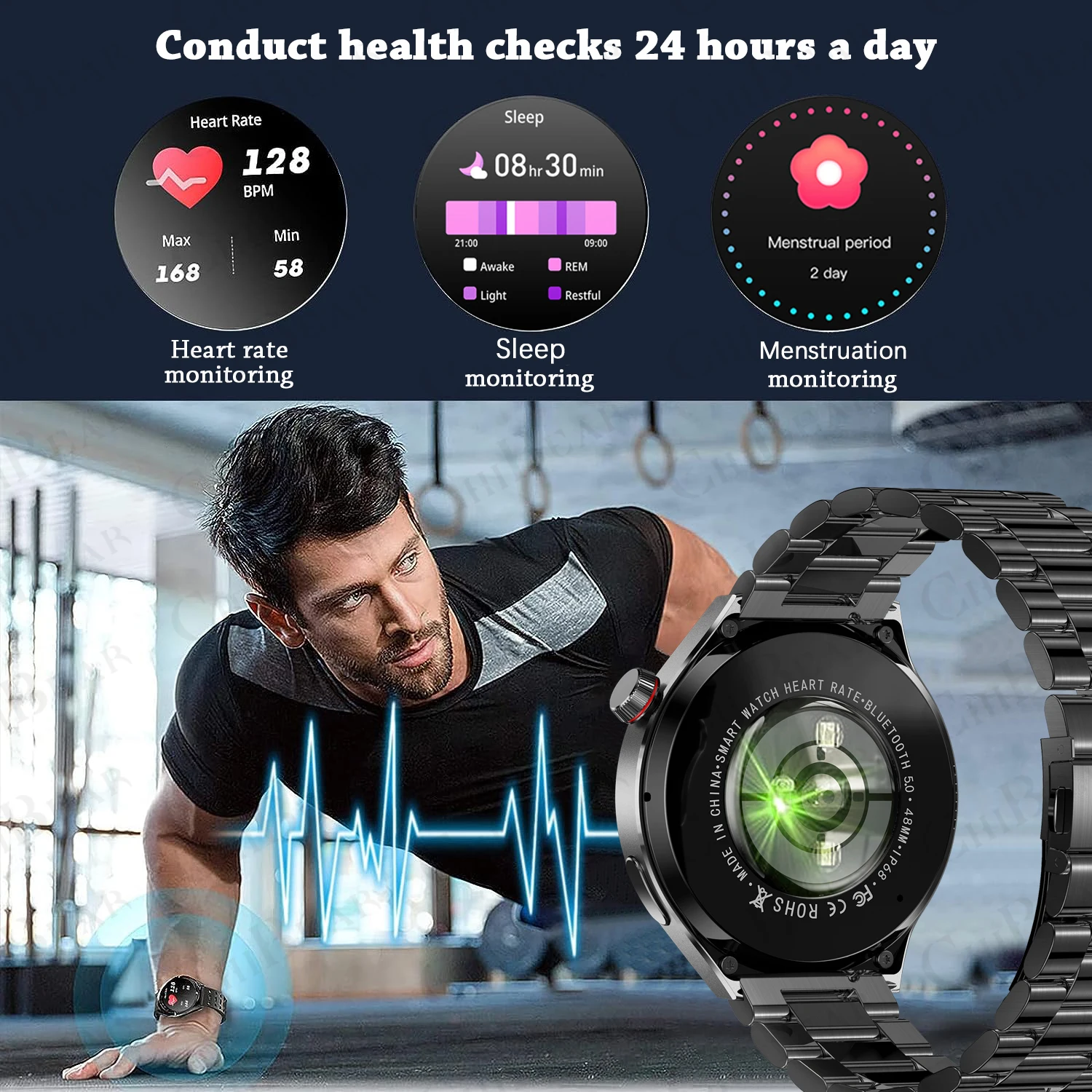 2025 New Women's Bluetooth Call Smartwatch 24 hours heart rate monitoring AI language assistant for Huawei Watch 4 Android IOS
