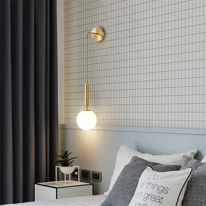 Modern Simple Aluminum Acrylic Wall Lamp Nordic Creative LED Luxury Living Room Bedroom Bedside Wall Lamp Lighting