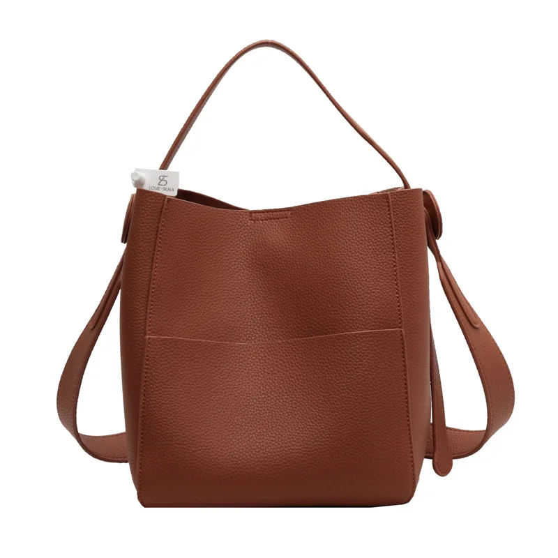 Fashion Pu Bucket Bag Handbag Women's High-end One-shoulder Diagonal Bag Large-capacity Commuter Tote Bag Underarm Bags 2023