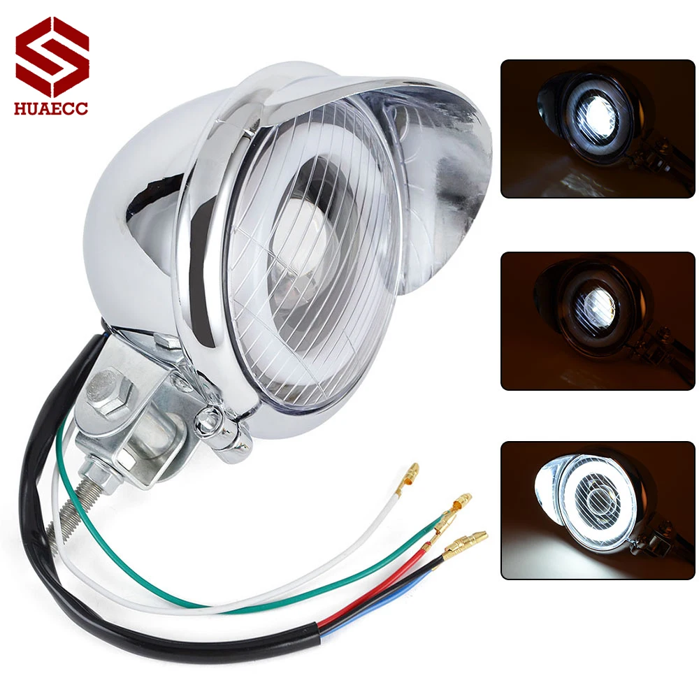 4.5" Motorcycle Headlight Phare Led Moto With Hi/Low Beam Head Light For Harley Chopper Bobber Cafe Racer Touring Custom