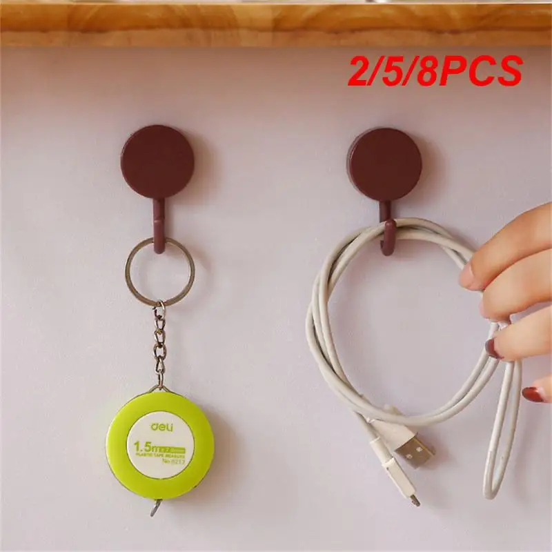 

2/5/8PCS Self Adhesive Wall Hook Strong Without Drilling Coat Bag Bathroom Door Kitchen Towel Hanger Hooks Home Storage