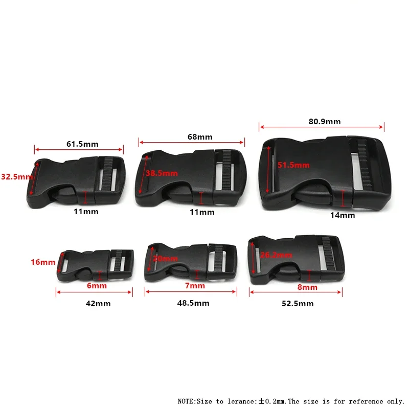 2~50pcs Plastic Adjustment Buckles 15/20/25/32/38/50mm Adjustable Belt Buckles for Backpack Straps Luggage Webbing