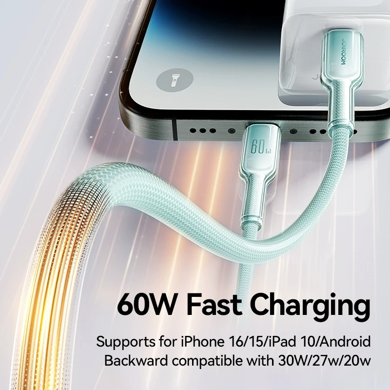 Joyroom PD 60W USB C to Type C Cable Fast Charge Data Cable For iPhone 16/15 Huawei Samsung Xiaomi USB-C Charging Cord 1.2/2M - Image 2