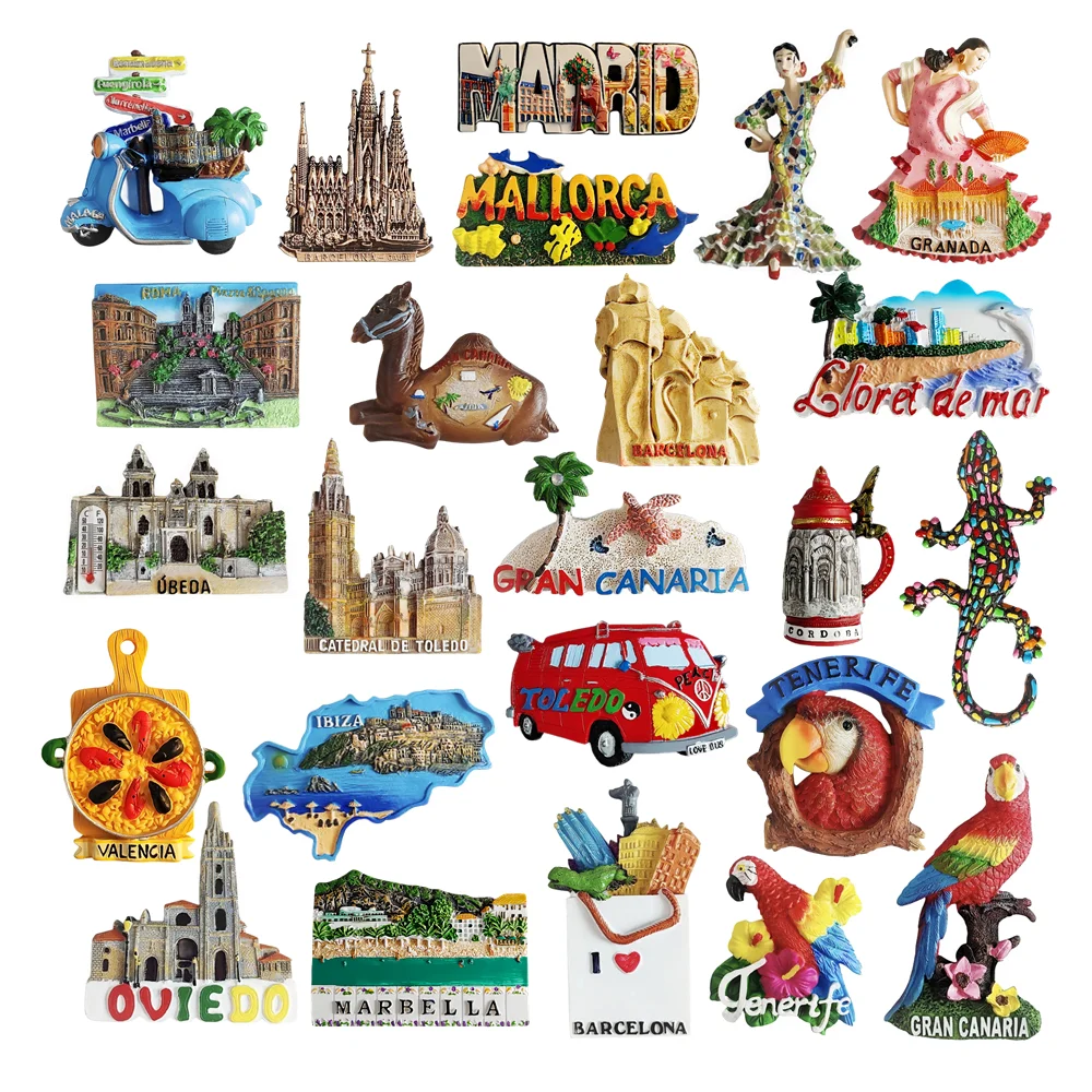 

Europe Spain 3D Refrigerator Magnet Tourist Souvenirs Stickers,Home & Kitchen Decoration Fridge Magnet Message Sticker