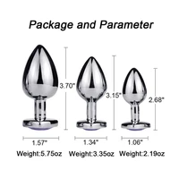 3PCS S/M/L Metall Anal Plug Butt Plug Sex Spielzeug Butt Spielzeug für Frauen Männer paare Erwachsene Spiel Masturbator Anal Diamant Sex Shop 5