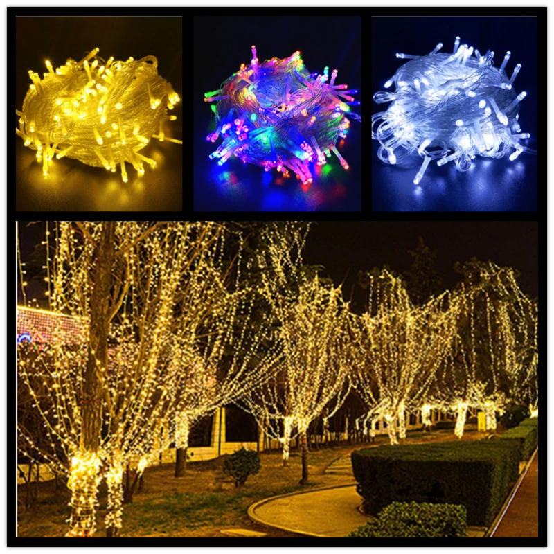 

Fairy Christmas Tree Garlands LED String Lights Outdoor Indoor Decor Wedding Party Decoration Holiday Lighting Waterproof Lamp