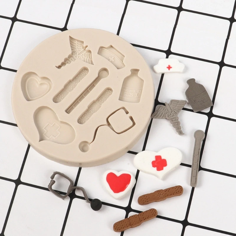 3D Nurse Themed Fondant Mold Biscuit Mold DIY Cartoon Press Baking Mold