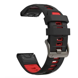 Quickfit Premium Silicone Watch Strap - Multiple Sizes Available - Instinct 2X (Black Red)
