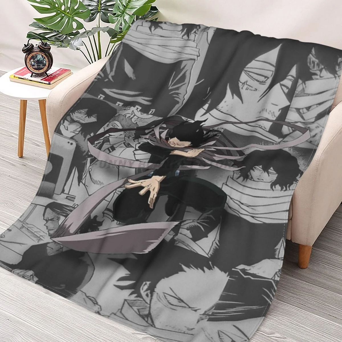 

Eraserhead Aizawa Shouta Manga Panel Character Art Throws Blankets Collage Flannel Ultra-Soft Warm picnic blanket bedspread
