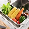 Stainless Steel Drain Basket Retractable Sink Strainer Basket For Washing Basin Bowl Chopsticks Plate Sink Drain Tray 1