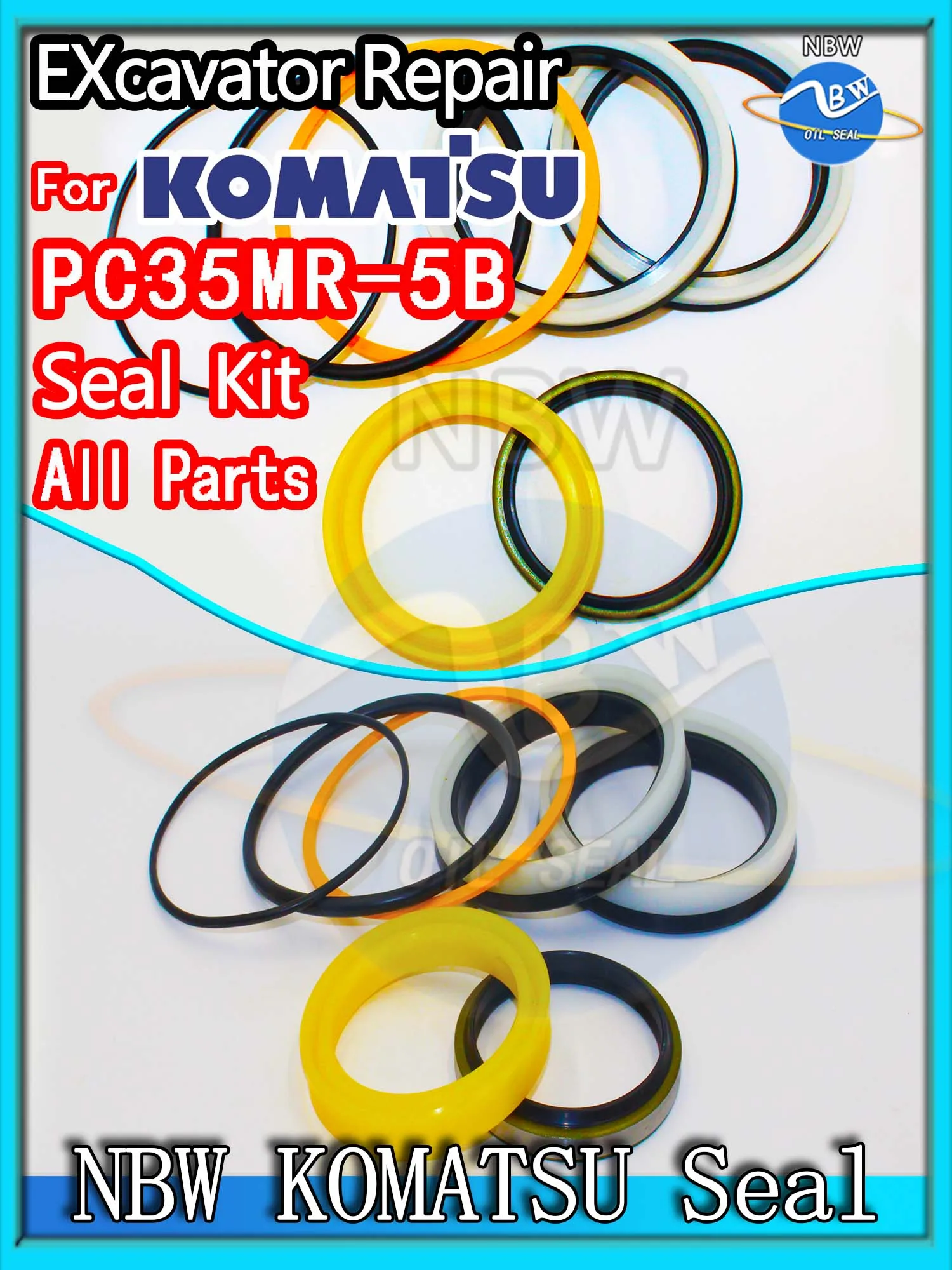 

For KOMATSU PC35MR-5B Excavator Oil Seal Kit High Quality Repair PC35MR 5B Construction Tool Set Pack Heavy Master Excavating