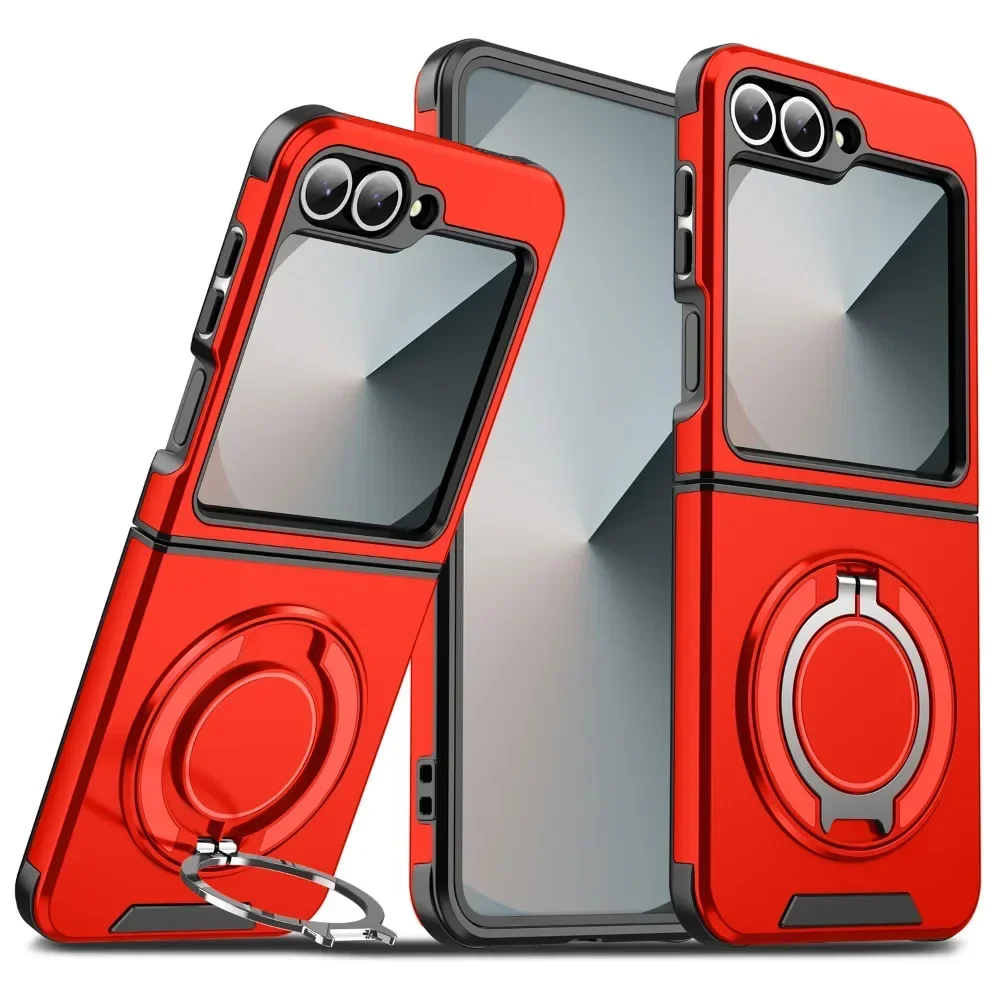 Magnetic 360 Rotating Bracket Phone Case with Ring Holder - Hard Shell Protective Cover