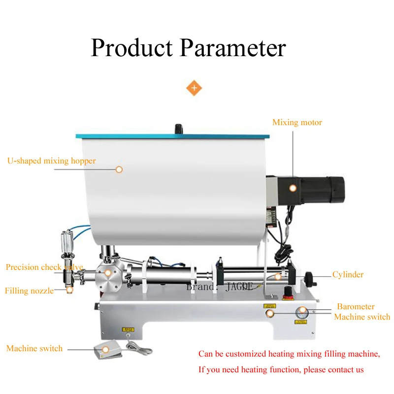 

U-Shaped Hopper Mixing Canning Machine, Stainless Steel Single Head Pneumatic Filling Machine
