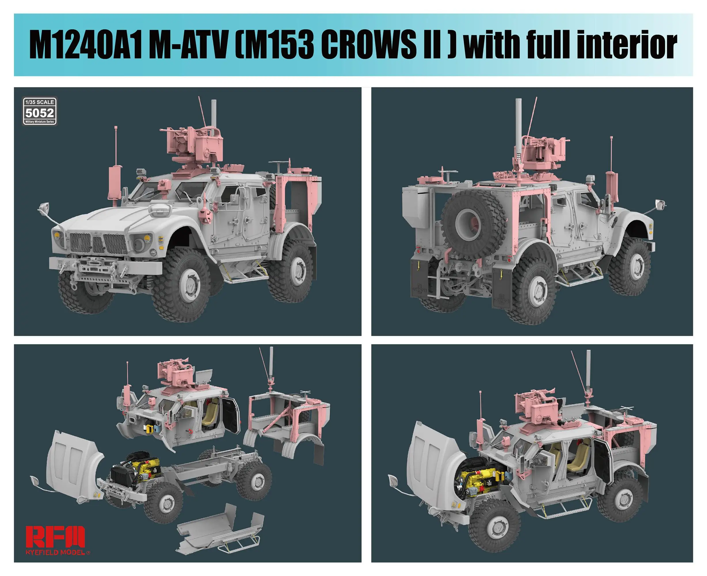

RYEFIELD RM-5052 1/35 Scale M1240A1 M-ATV （M153 CROWS II）Model