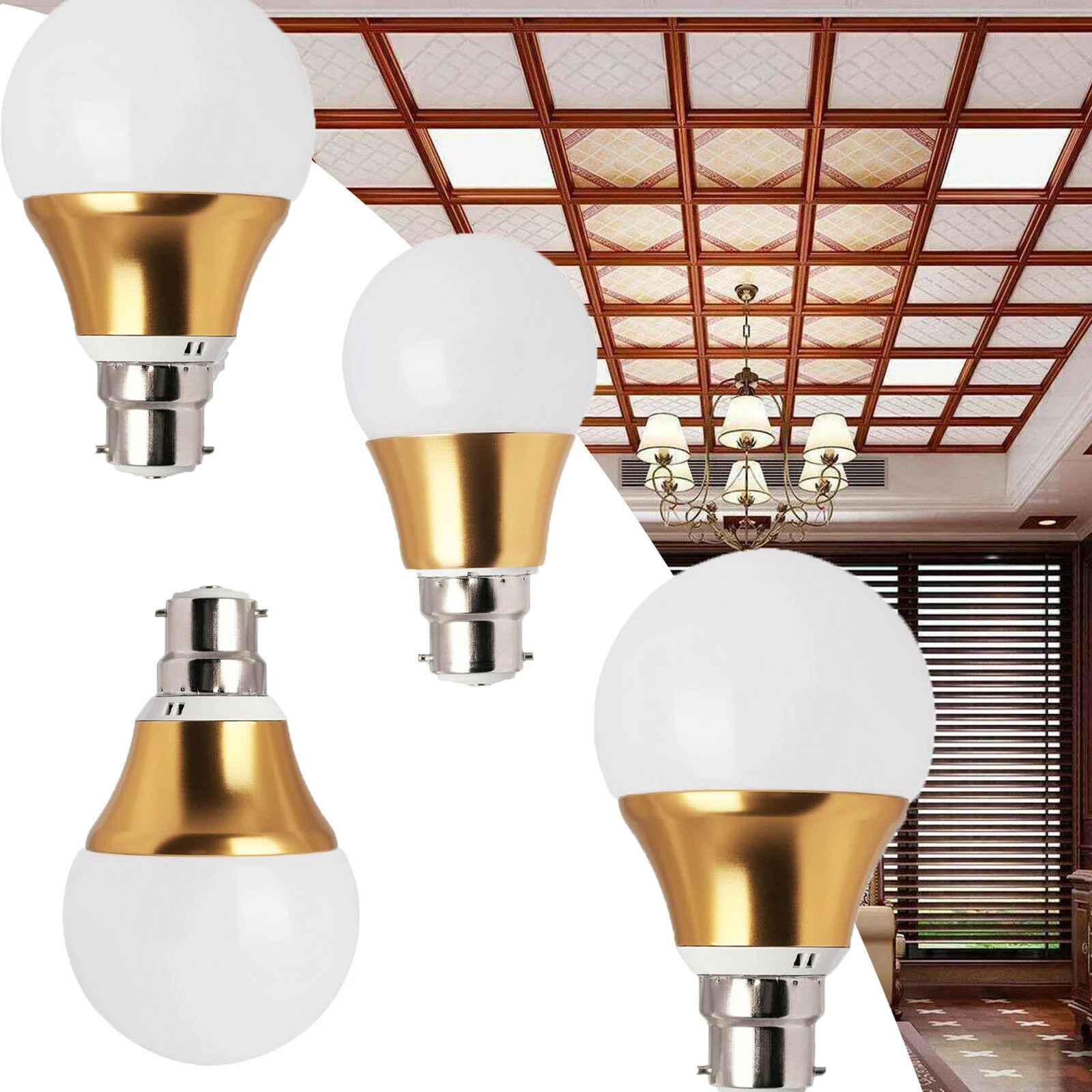 

B22 3W 5W 7W 9W Dimmable Bulbs Bayonet Gold Shell Bulbs 85-265V 110V 220V Cold and Warm White Light Bulbs
