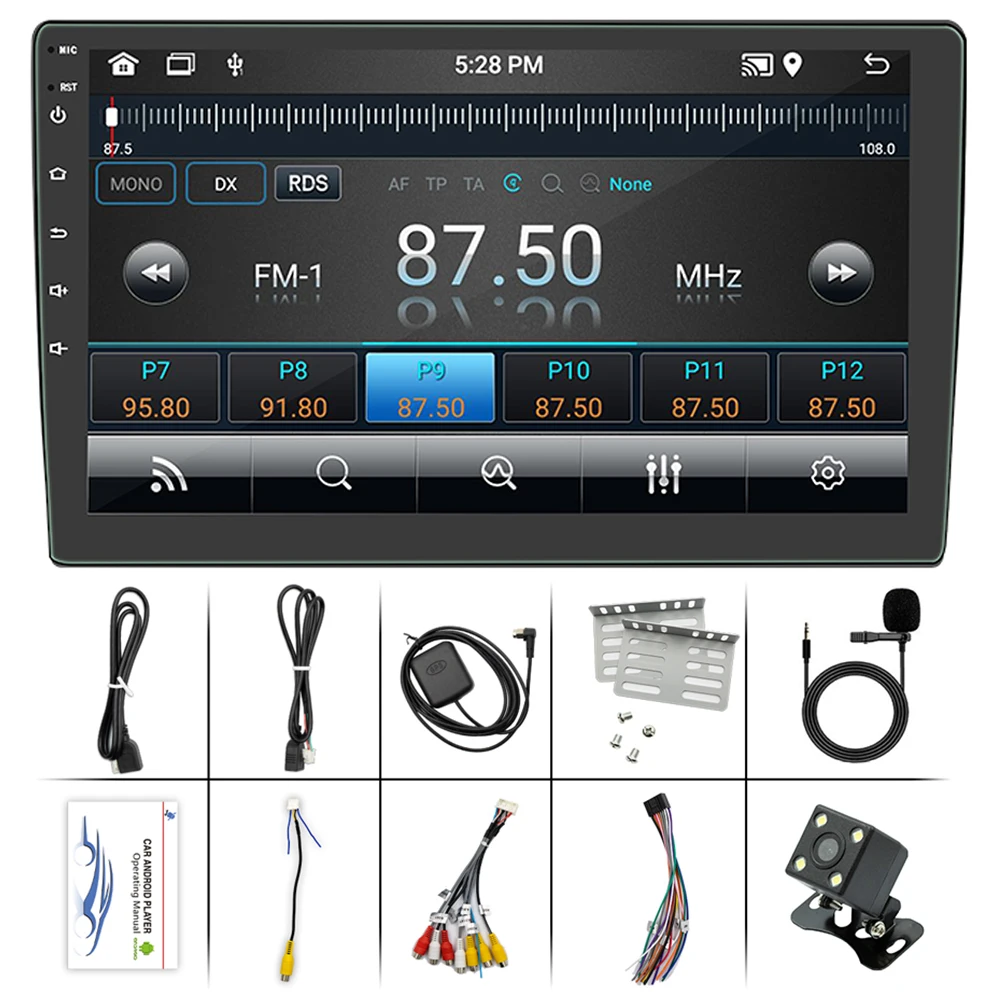 

10 Inch Car Radio Bluetooth-compatible Wireless Carplay Android Auto Car MP5 Player HD Portable Car Stereo Reversing Camera WiFi