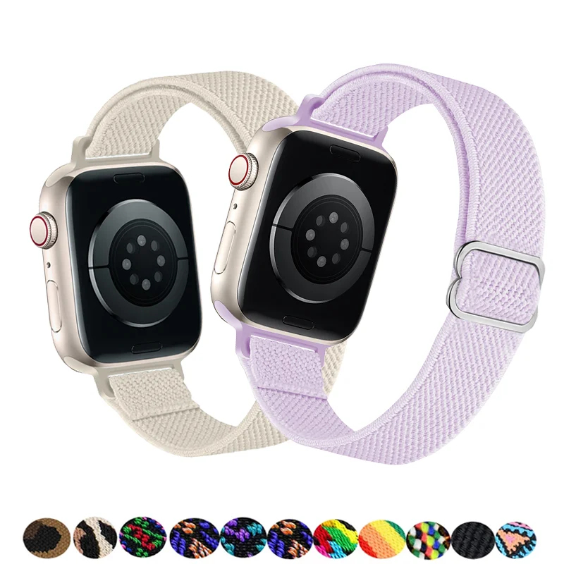 Cinturino Per Cinturino Apple Watch 45Mm 44Mm 44Mm 40Mm 49Mm 42Mm 38Mm 45 44Mm Cinturino In Nylon Sottile Correa Iwatch Series 8 7 Se 6 3 Ultra
