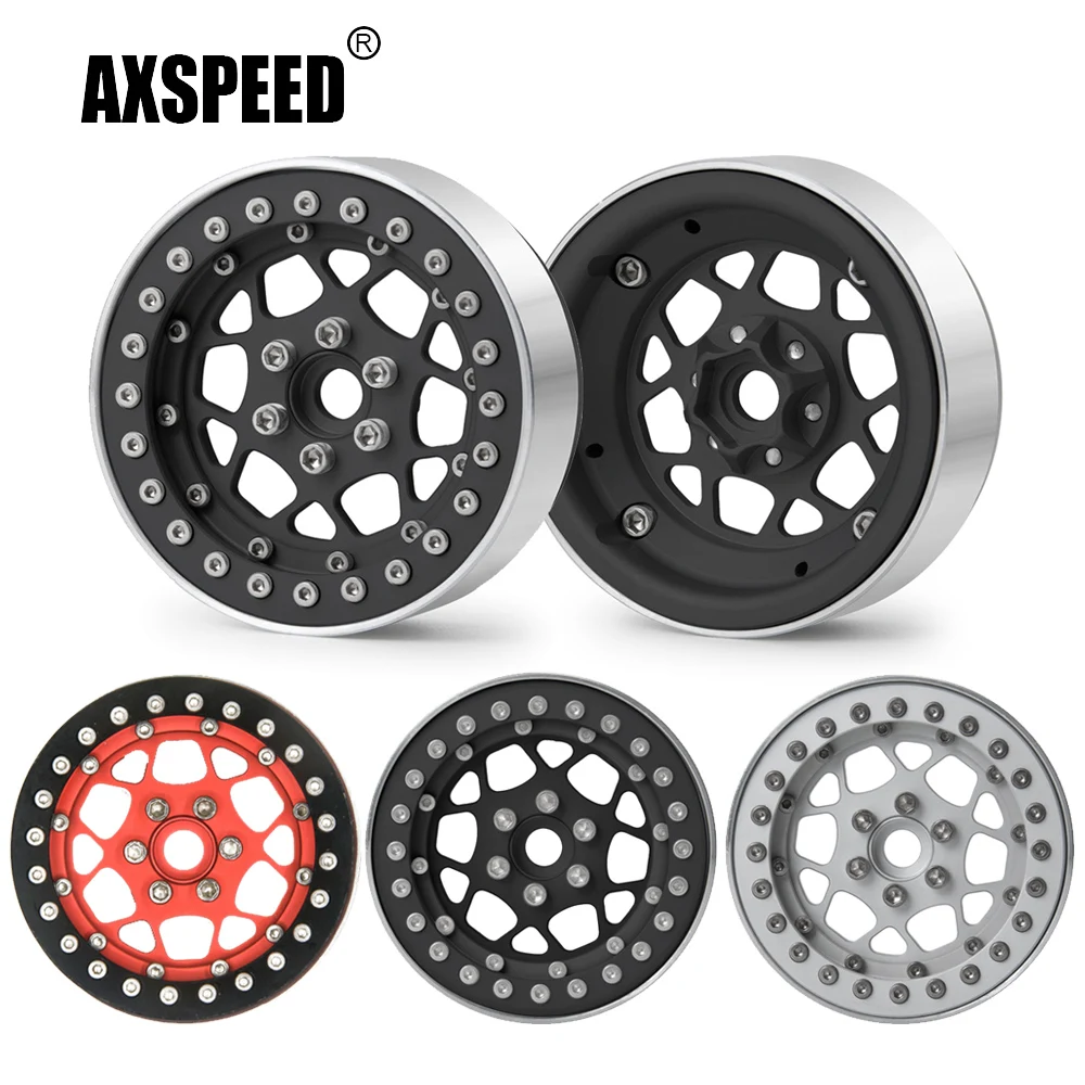 

AXSPEED 1/4 шт. 2,2 дюймовые колесные диски Beadlock 25 мм, ступицы из металлического сплава для Axial SCX10 Wraith TRX-4 1/10, детали для радиоуправляемых моделей автомобилей на гусеничном ходу