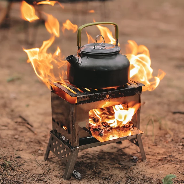 Outdoor Charcoal Stove Stainless Steel Mini Portable Fire Wood Heater  Detachable Folding Stoves with Bag for Camping Cooking BBQ - AliExpress