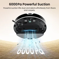 Robot aspirateur Lefant M350 avec cartographie laser ToF, corps ultra‑fin de 8 cm, 6000 Pa, vidange automatique pour 75 jours, idéal pour les appartements 2