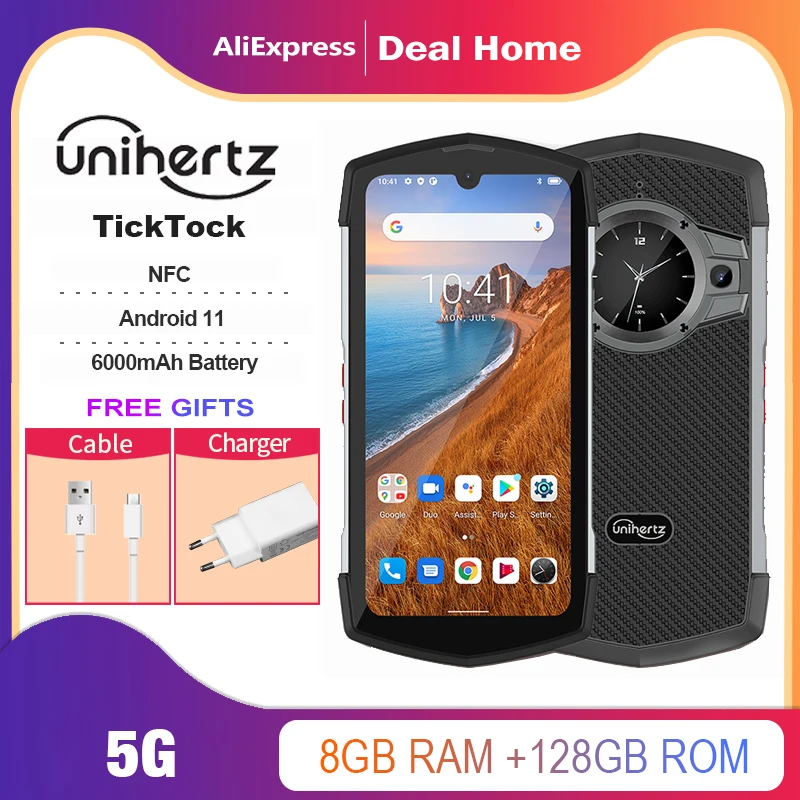 Unihertz TickTock-S - Dual-Screen 5G Slim Rugged Smartphone for Everyday Use