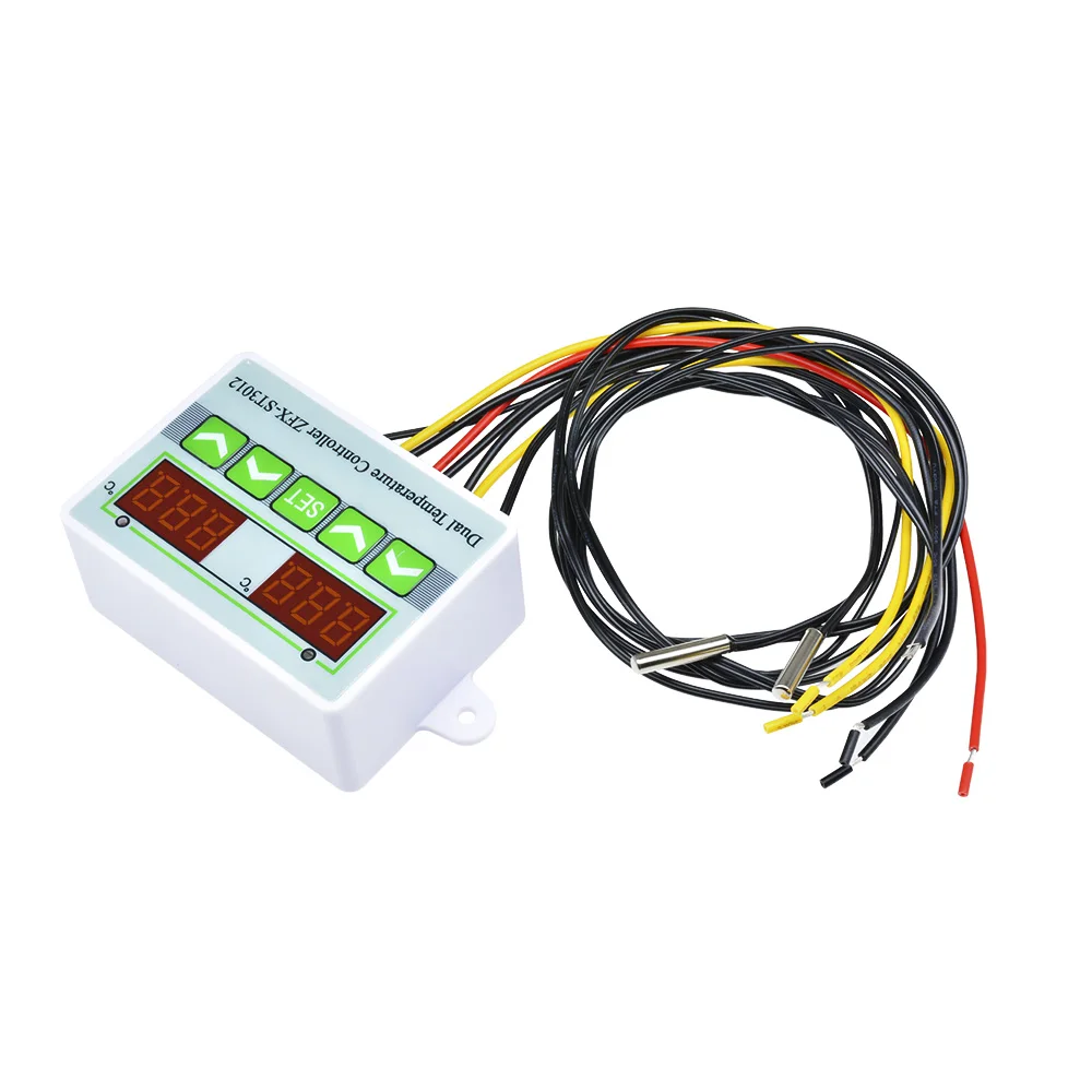 ZFX-ST3012 LED 디지털 디스플레이 온도 컨트롤러 지능형 디지털 듀얼 온도 조절기 온도 컨트롤러 실내 충전기