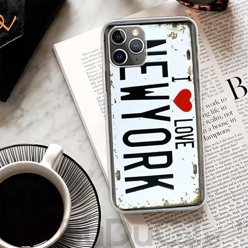 License New York Plate Number Print Phone Case Cover