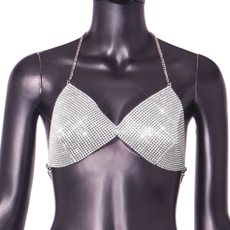 

Womens Sexy Sleeveless Tanks Tops Halter Neck Crop Tops Casual Sequins Short Vest Backless Tops Y2K Vest