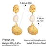 c.citybeauty – boucles d'oreilles élégantes en perles naturelles pour femmes, longue chaîne, en acier inoxydable plaqué or 18 carats, bijoux quotidiens