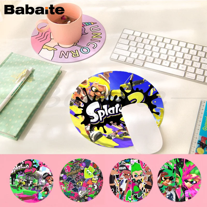 

Splatoon 3 Mousepad INS Tide Round Keyboard Mat Table Mat Students Cabinet Gamer Desktop Mousepad Cup Mats Deskpad Home Decor