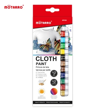 MOTARRO 12-Color Fabric Paint Set – Permanent Textile Paints (12ml Each) for Clothes, Canvas, Shoes & DIY Painting Projects 1