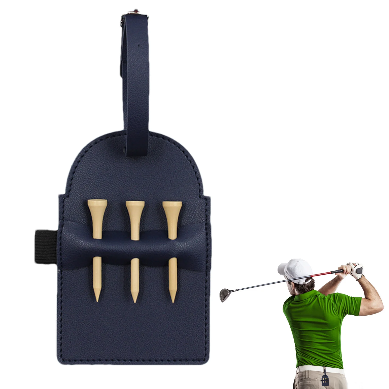 

Портативный держатель для сумки для гольфа, держатель для тройников, аксессуары для гольфа, держатель для тройников из искусственной кожи, удобный в подвешивании органайзер для мужчин и женщин