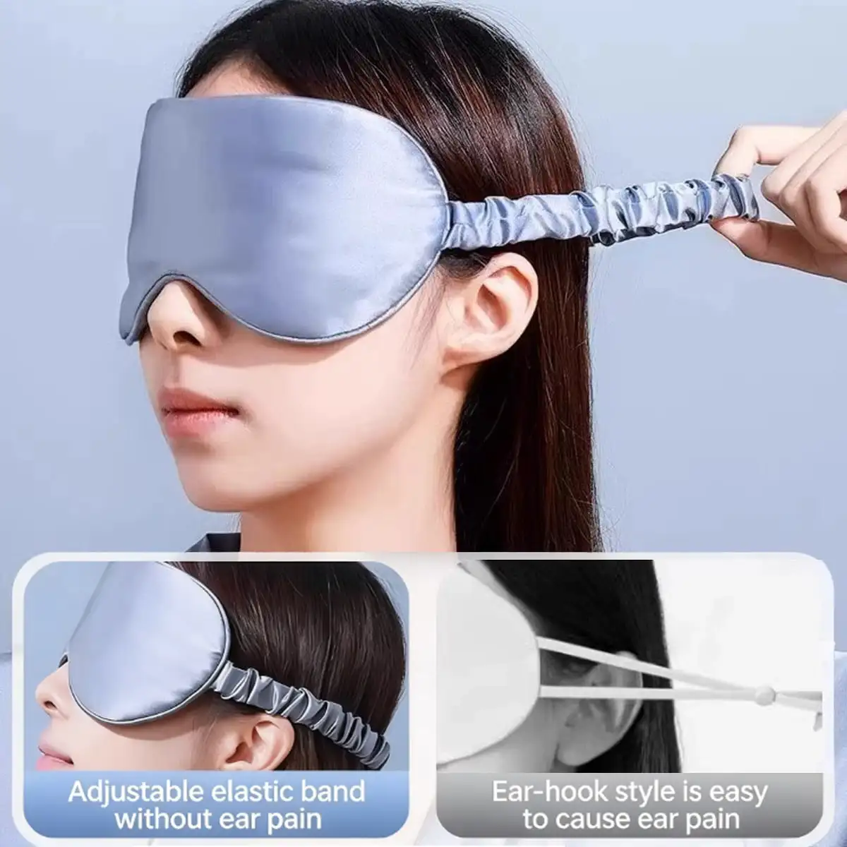 Luxurious Double-Sided Silk-Like Sleep Eye Mask for Ultimate Comfort and Relaxation