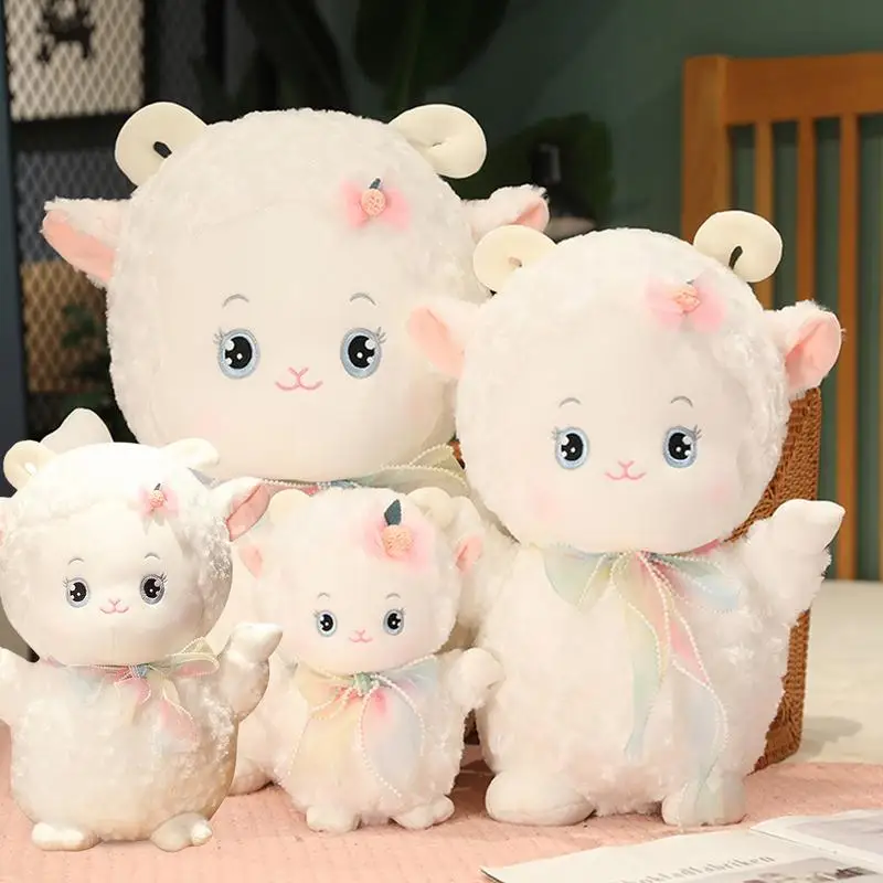 Realistic Plush Goat Dolls Simulated Little White Sheep Baby Girls Toys Birthday Gifts For Girlfriend Children Popular Toys 2023