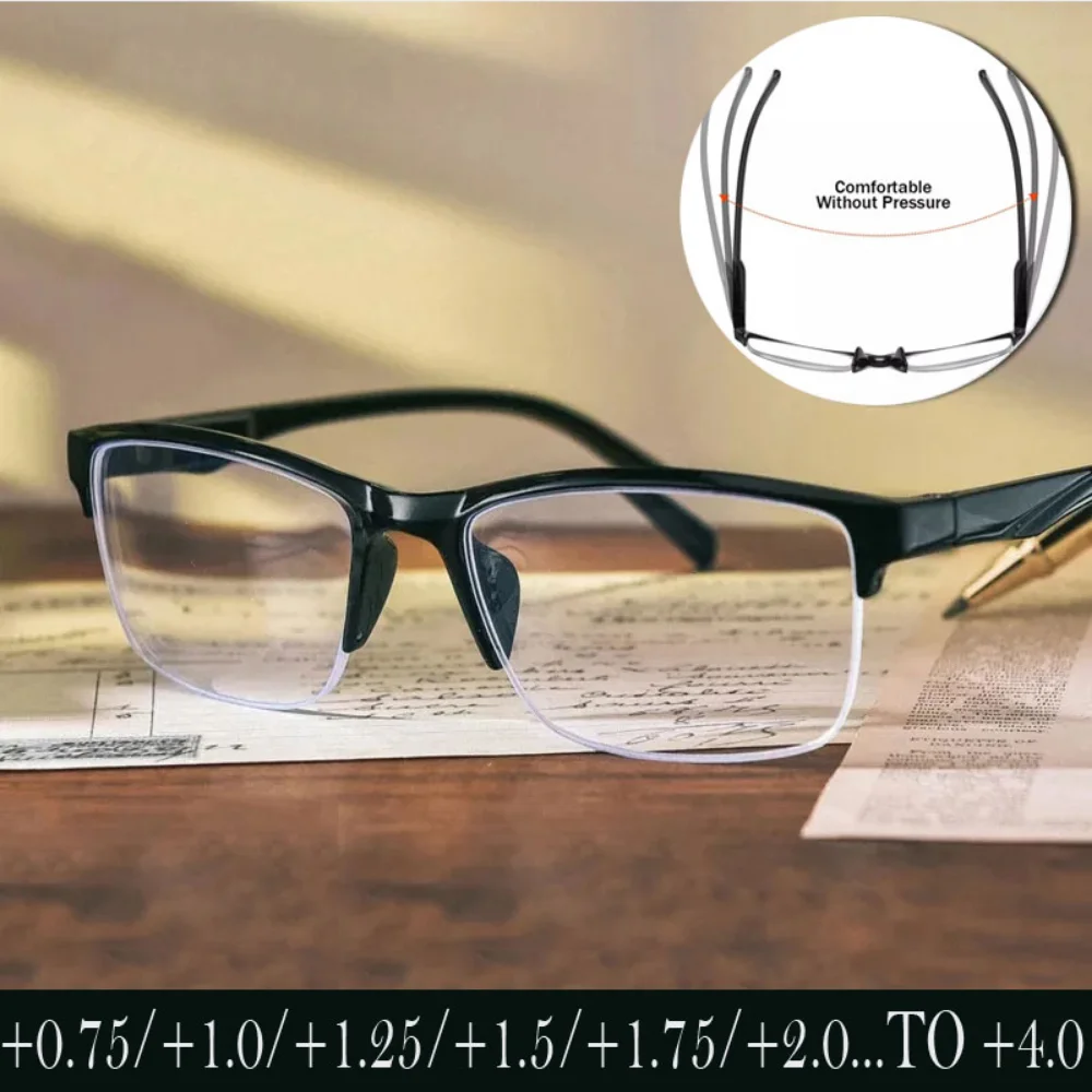 Men Reading Glasses HalfFrame Ultrlight Presbyopia Glasses 2023 Women