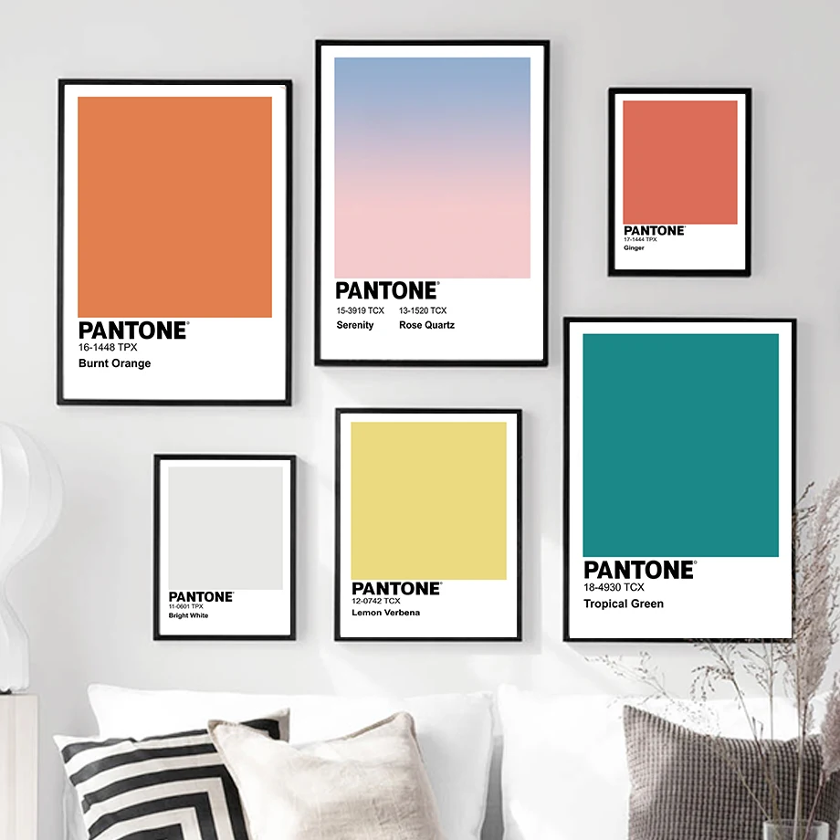 Nordic Pantone Pink Orange Green White Minimalist Wall Art Canvas Painting Posters And Prints Wall Picture For Living Room Decor Aliexpress