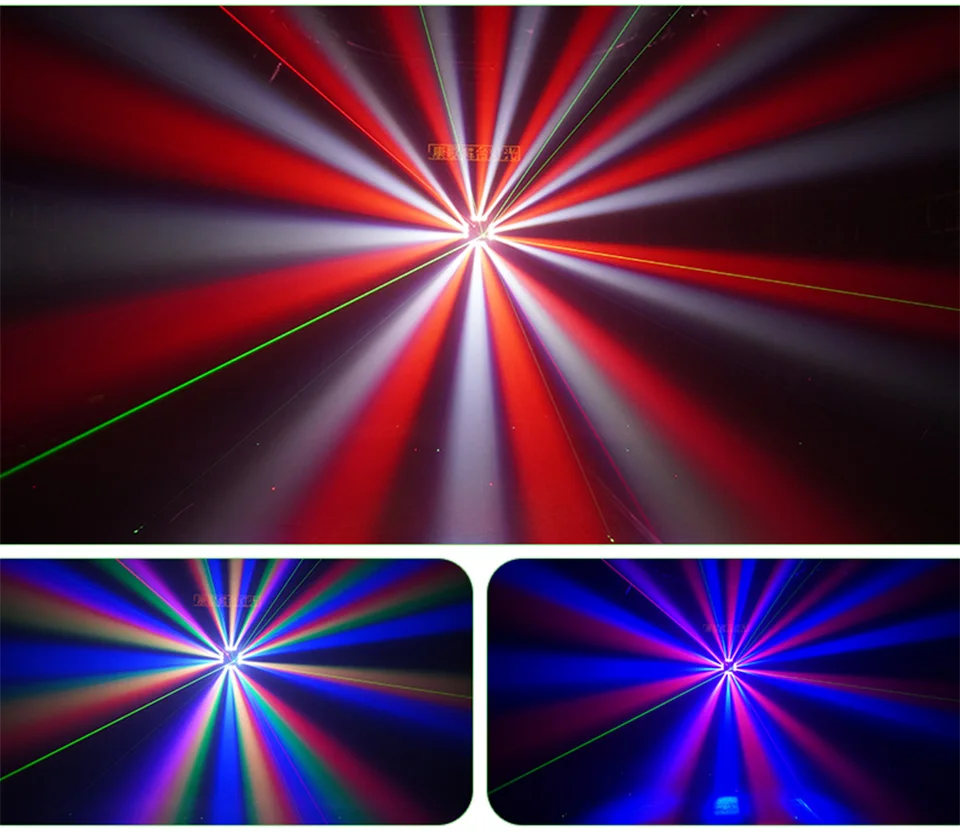 New 12Pcs RGB Spider Laser Light Led Beam Disco Projector Stage Light 3In1 Strob