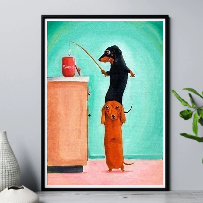 Dachshund Sausage Dog Art Poster Wall Funny Pet Dog Animal Picture dachshund-sausage-dog-art-poster-wall-funny-pet-dog-animal-picture