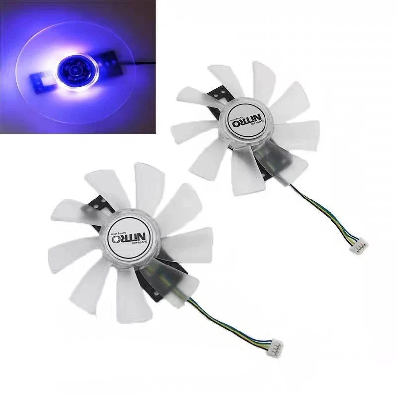 2pcs GAA8B2U/GAA8S2U 4pin DC 12V 0.45A R9 380X GPU Cooler for Sapphire R9 380 380X 2G/4G D5 Graphics Card Replacement Fan