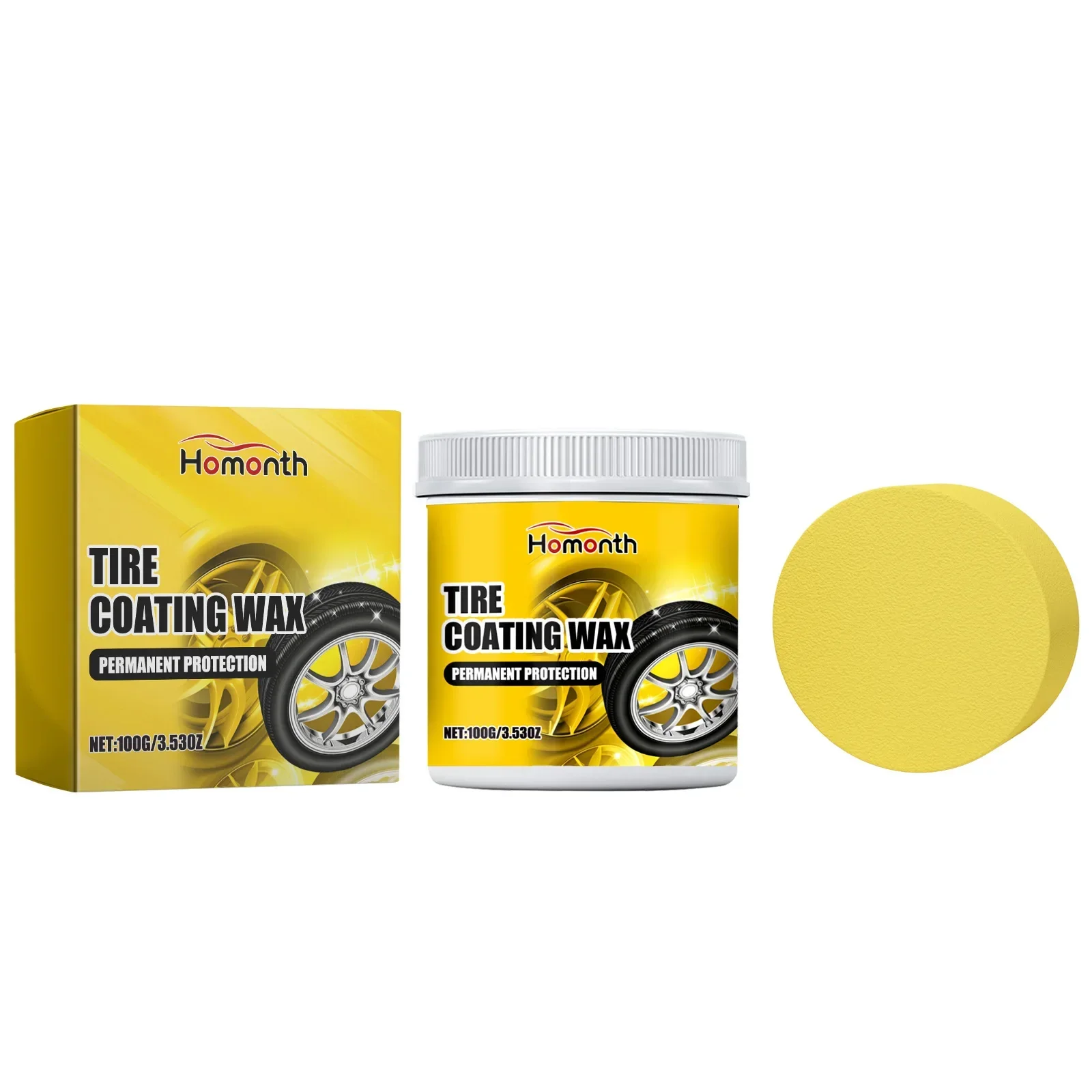 100g Auto Car Tire Refurbishing Protecting Agent Car Wheel Cleaning Care Wax Blackening Polish Detailing Rim Cleaner Accessories