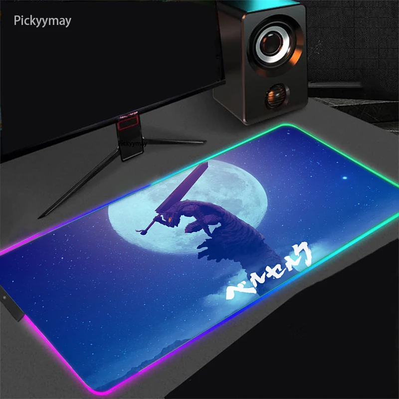 1000x500 berserk mouse pad rgb gamer computador completo tapete de mesa