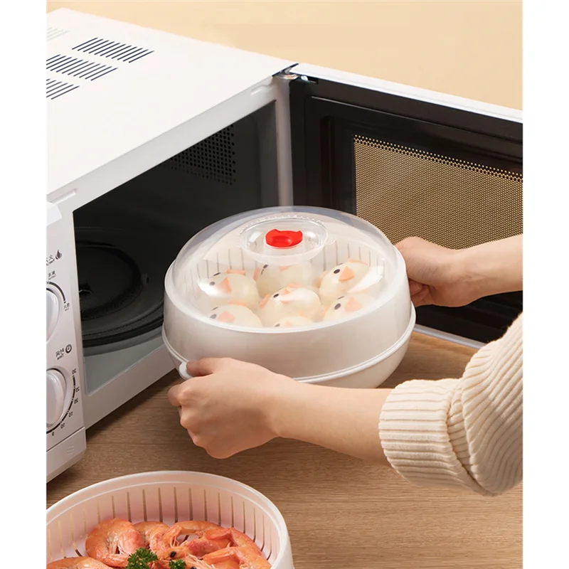AAAF Multifunctional Microwave Steamer With A Transparent Lid,Steam Pots For Cooking Dumplings,Vegetable,Bacon,Sea Food AAAF Multifunctional Microwave Steamer With A Transparent Lid,Steam Pots For Cooking Dumplings,Vegetable,Bacon,Sea Food