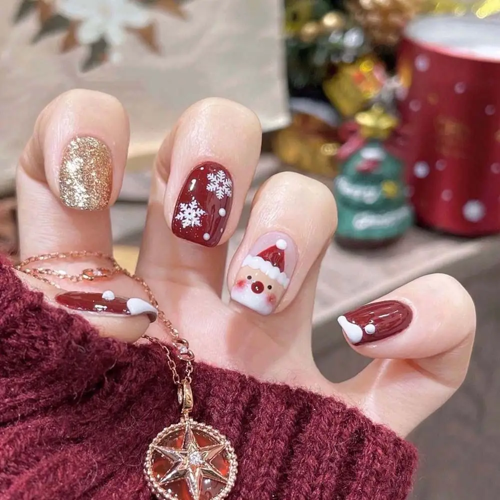 Xmas Nail Charms Christmas Snowflake Nail Stickers Nail Accessories Manicure Ornaments Christmas Snowflake Nail Decals