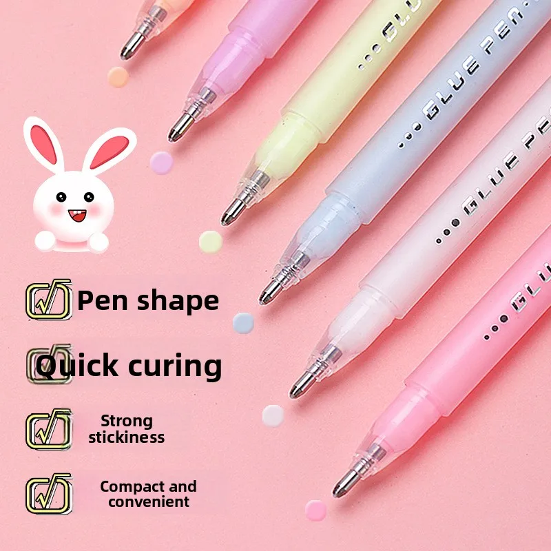 Colorful Pen-Shaped Quick-Drying Glue Stick for Kids' Crafts and Art Projects