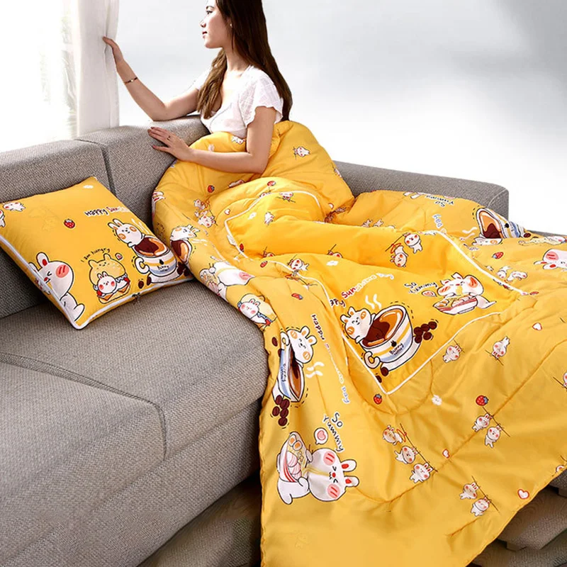 

2 In 1 Cushion Pillow Portable Foldable Throw Pillows With Zipper Closure Sofa Car Office Nap Blanket Quilt Bedding Home Decor