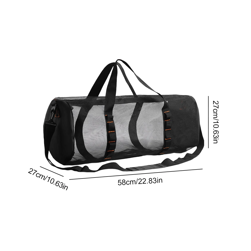 Diving Mesh Bag Nylon Beach Swimming Organizing Pouches Diving Fin Bag Zipper for Scuba Swimming Surfing Snorkeling Equipment