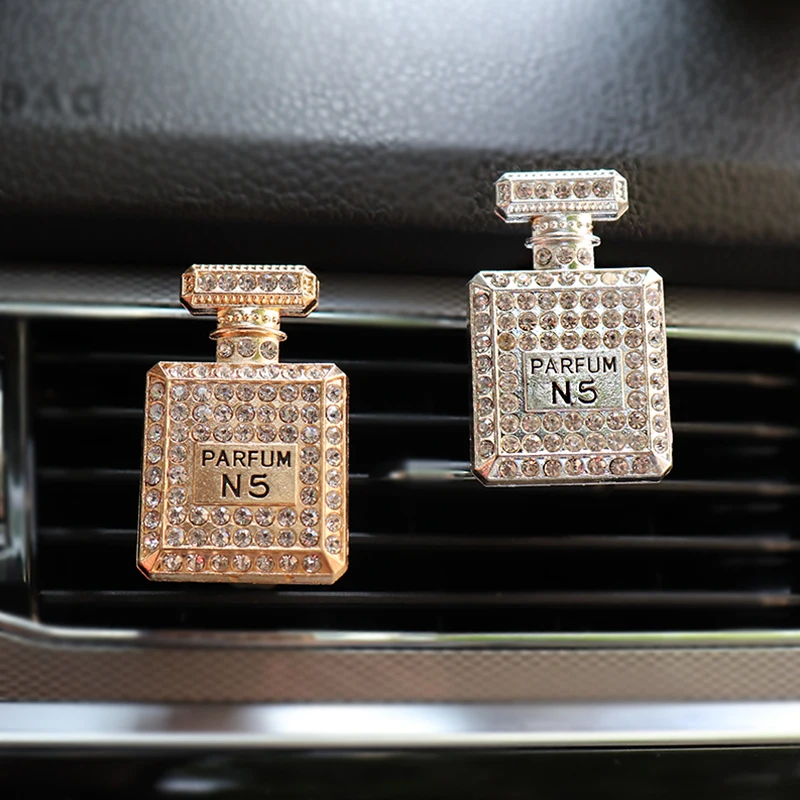 Inlay Water Drill No5 Perfume Bottle Car Air Freshener Interior Accessories  Diamond Perfume Bottle Car Air Vent Clip Fragrance - AliExpress