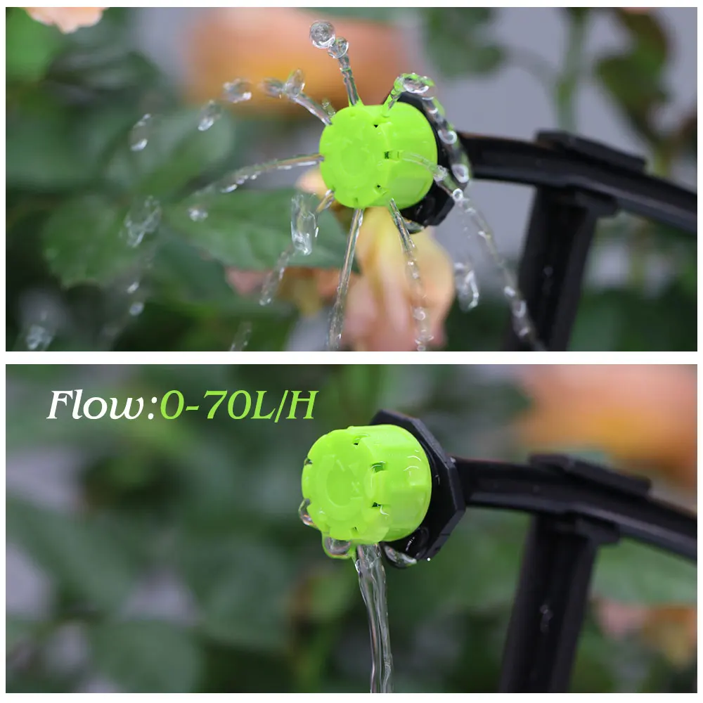 Plants Irrigation Kits Plant Waterer Drip Irrigation Spike Drip Irrigation Drip Irrigation Sprinklers Garden Dripper 50PCS Green 8-Hole Adjustable Dripper Sprinklers 1/4'' Barb Emitter Micro Drip Irrigation Nozzle for Garden Hose Watering System