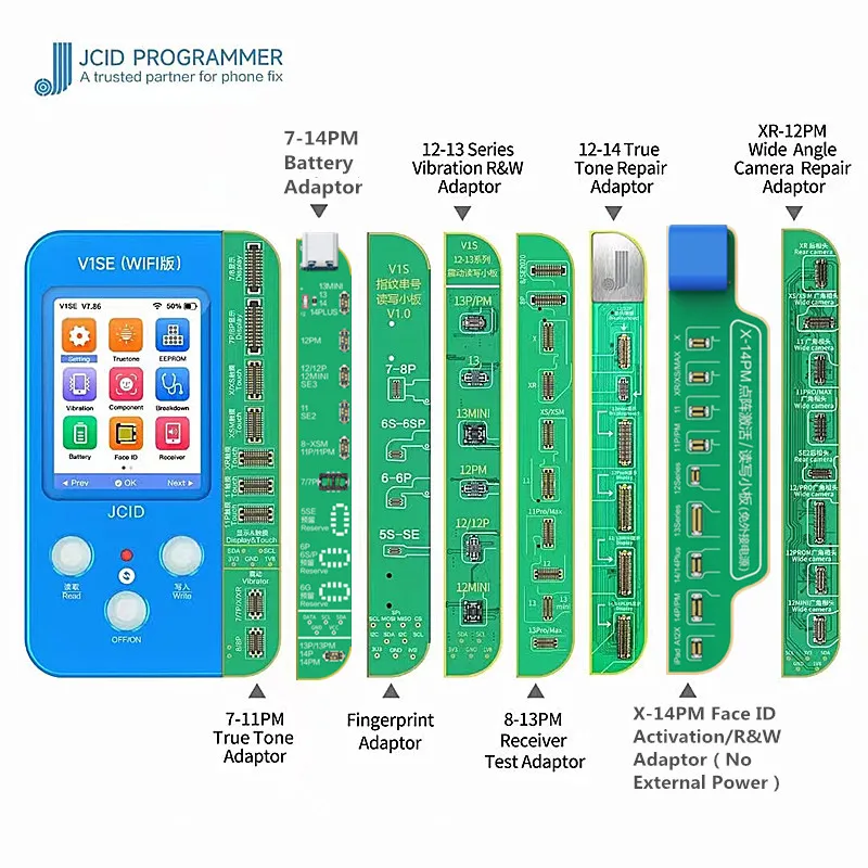 

JC V1SE Programmer for Phone 7 8 X 11 12 13 14 Photosensitive Original Color Dot Matrix Touch Shock Battery Fingerprint Repair